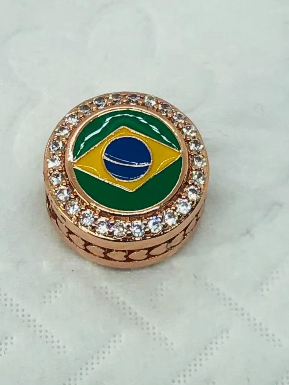 ✨ ✨Pandora Brazil Flag Exclusive Charm S925 Sterling Silver Jewelry - Picture 5 of 5